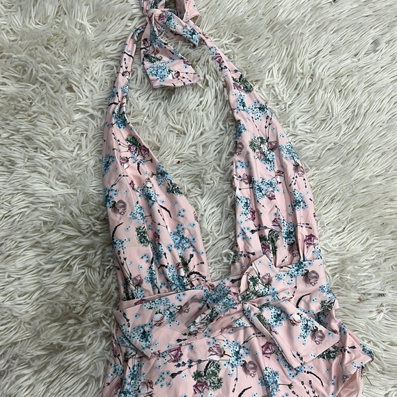 WEWOREWHAT Brooklyn Floral Halter One-Piece Swimsuit - Picture 3 of 8